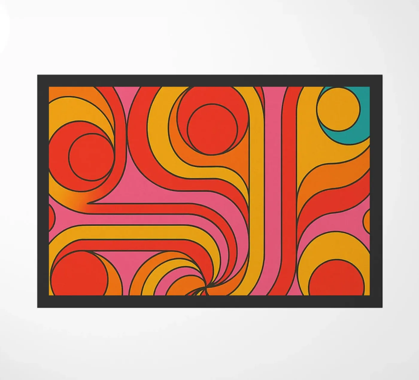 abstract lines circle vector deurmat van oneway