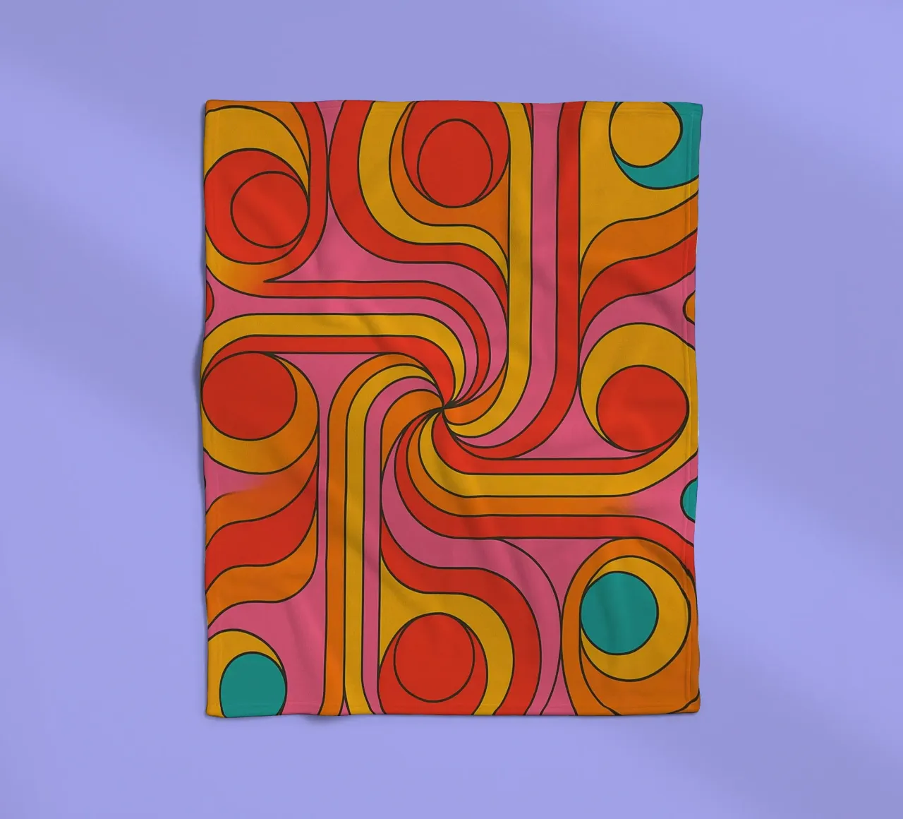 abstract lines circle vector fleece blanket by oneway