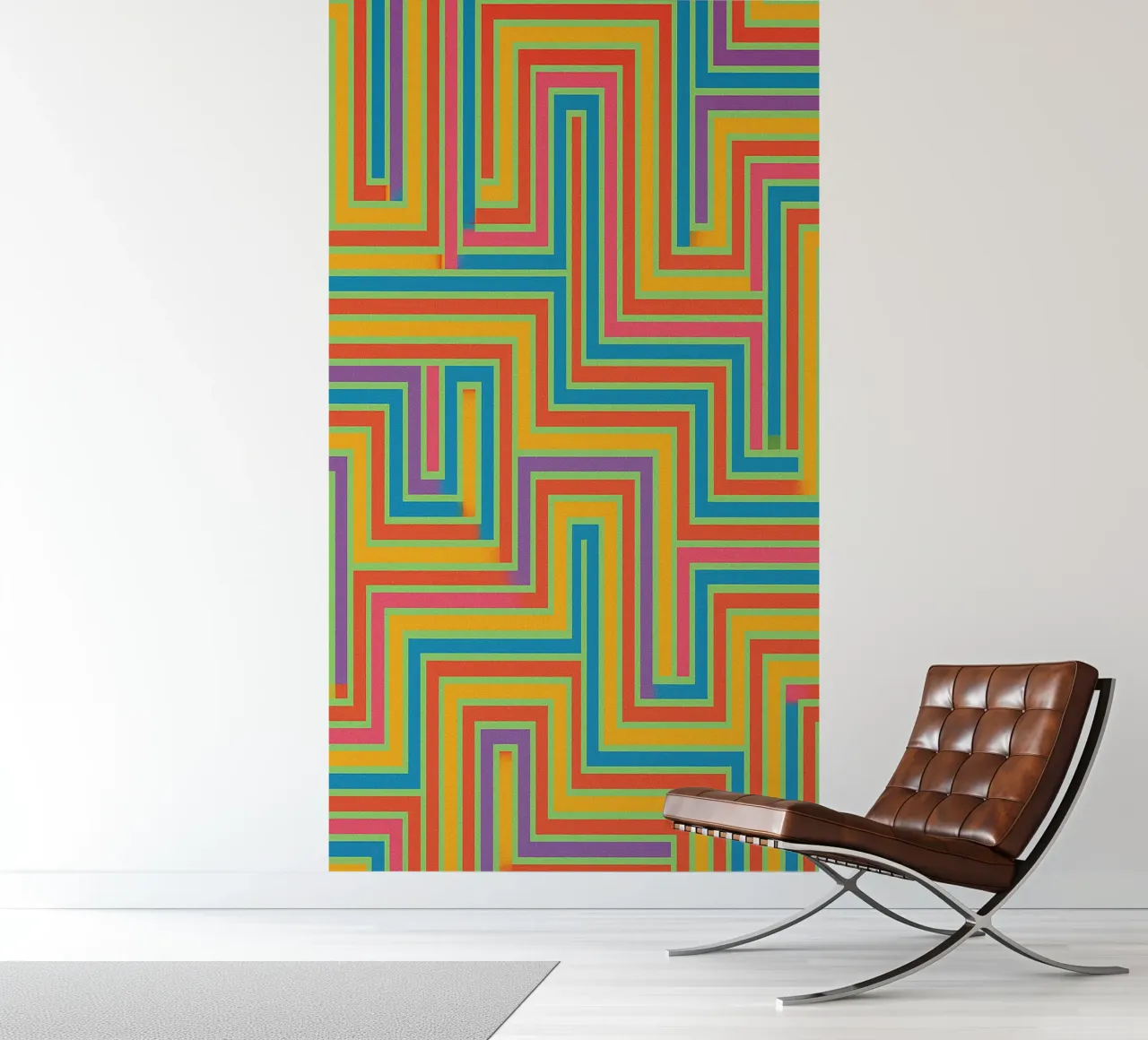 abstracte lijnen vector fotobehang van oneway