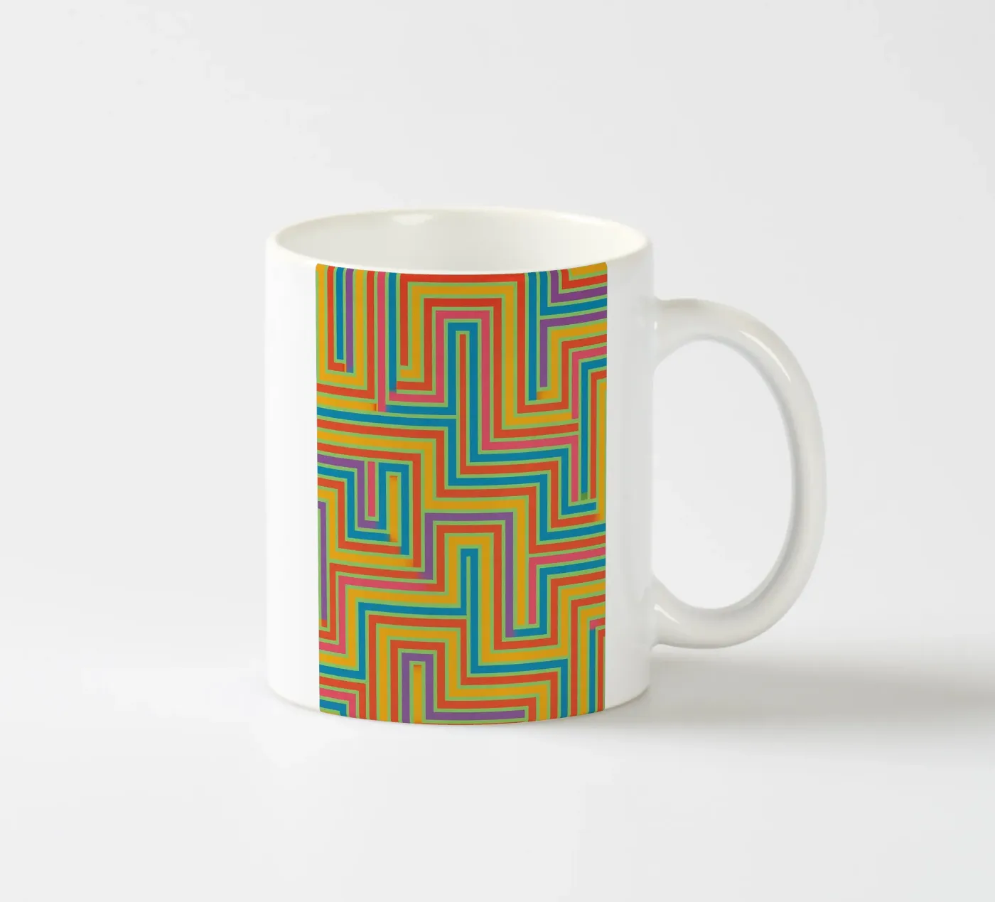 abstract lines vector keramische mok van oneway