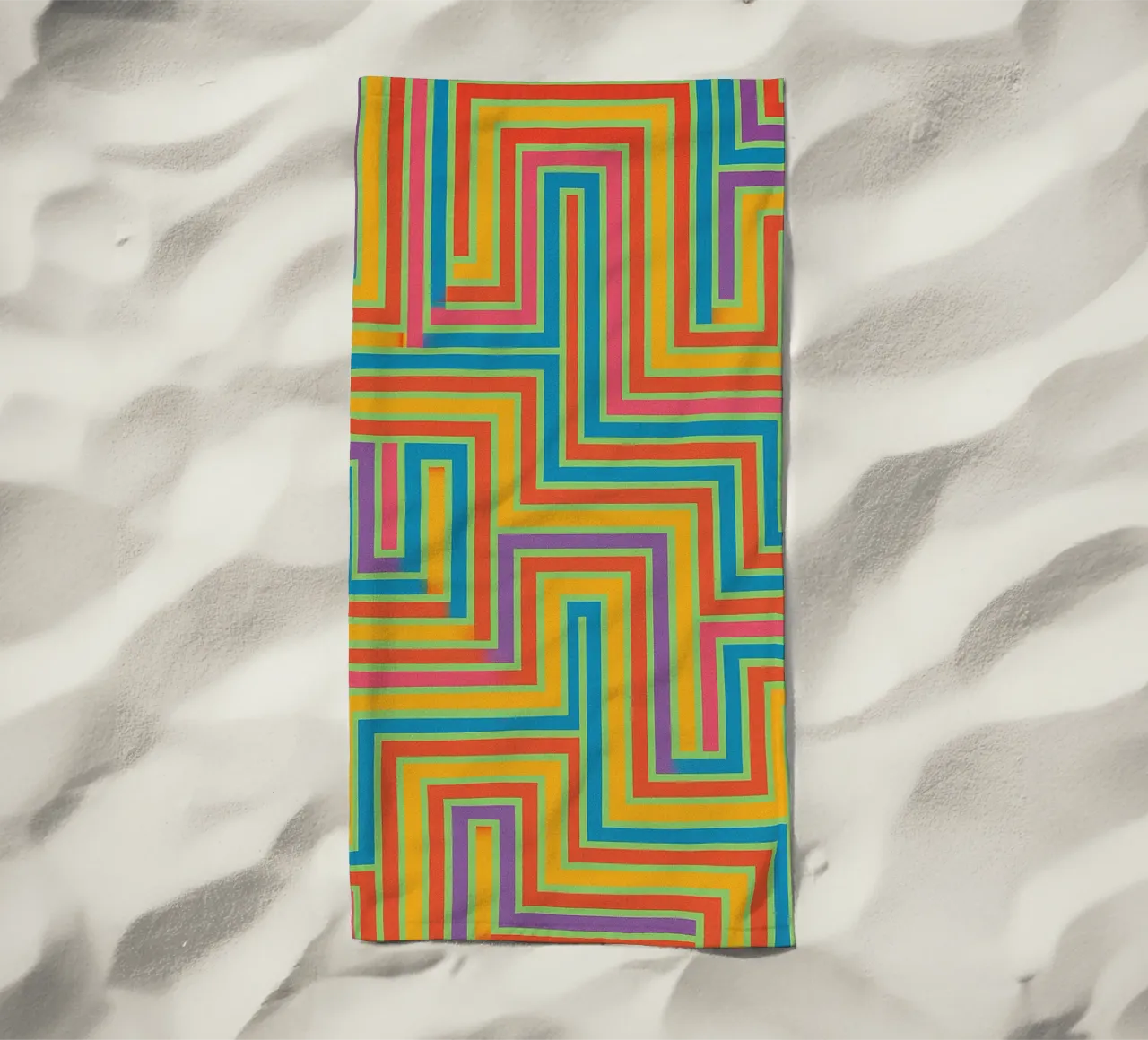abstract lines vector beach towel by oneway