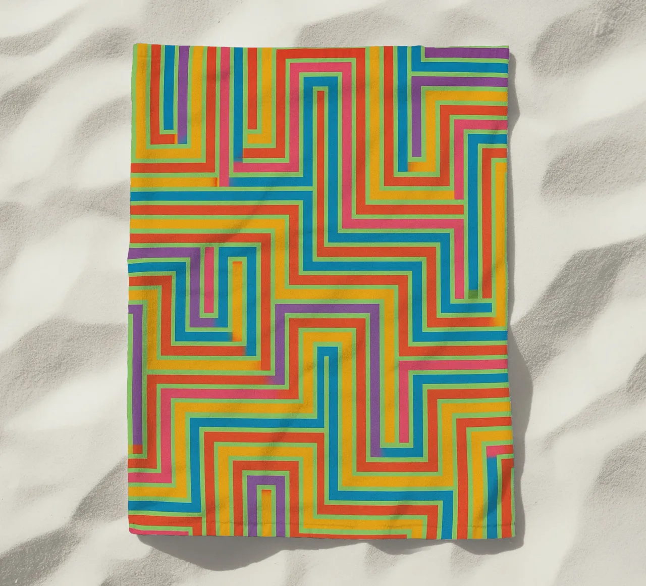 abstract lines vector beach towel by oneway