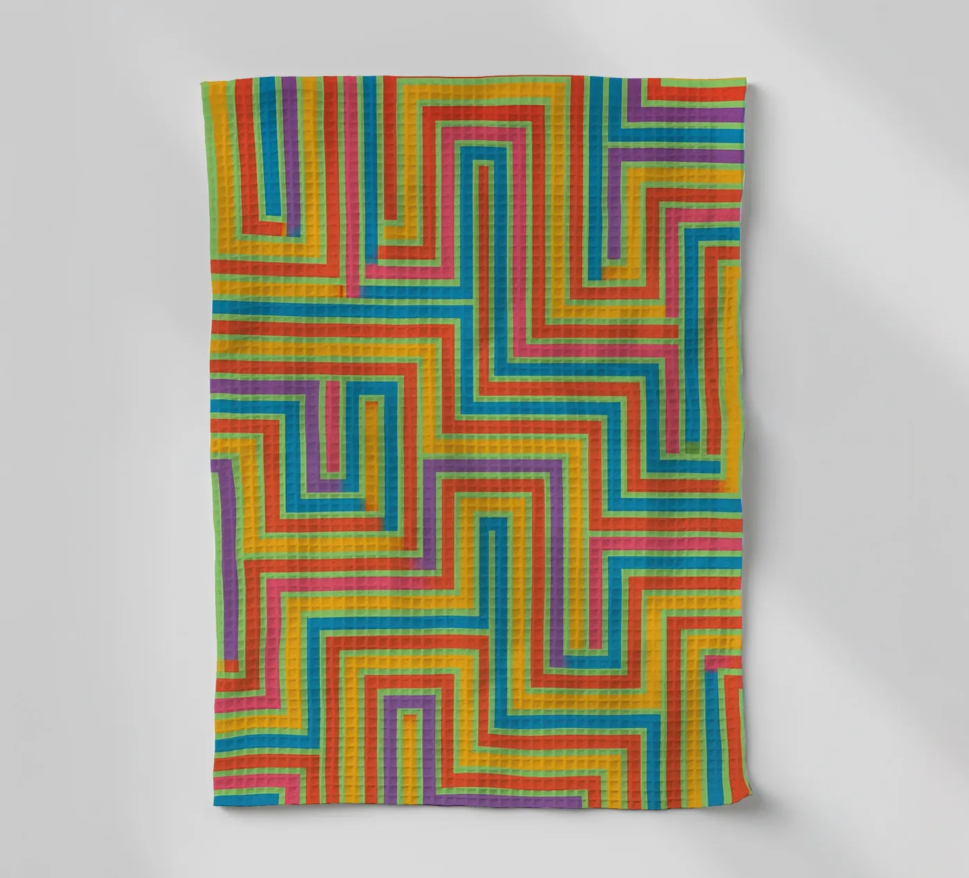 abstract lines vector tea towel by oneway