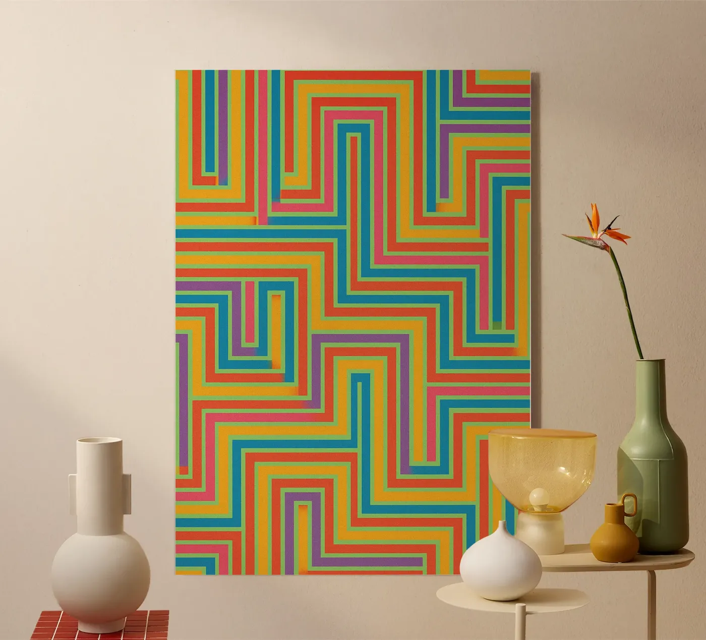 abstract lines vector acryl van oneway