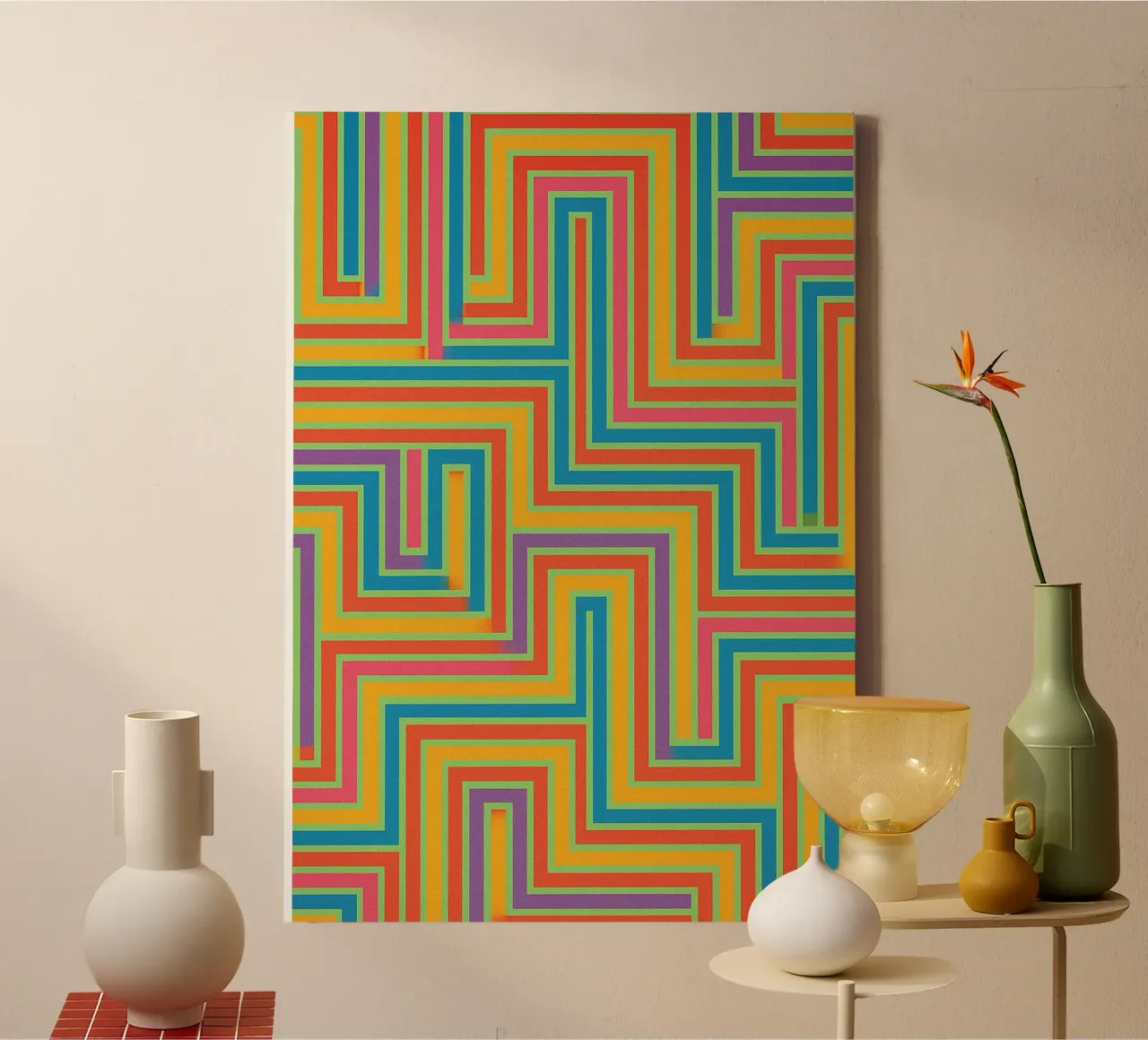 abstract lines vector canvas by oneway