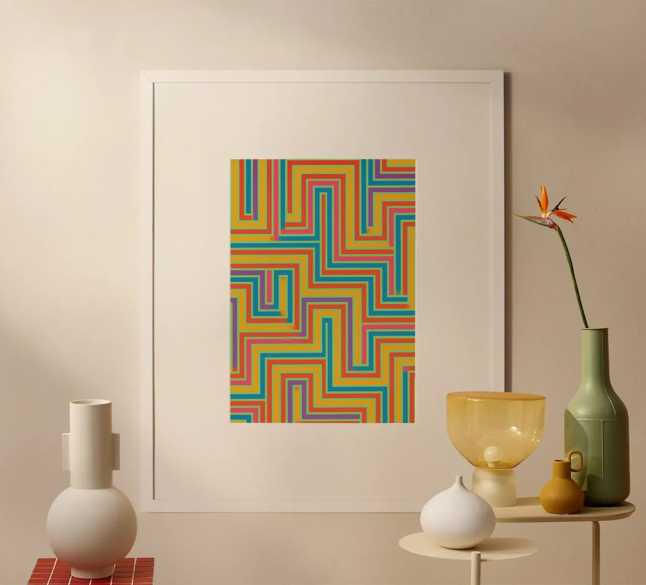 abstract lines vector poster by oneway