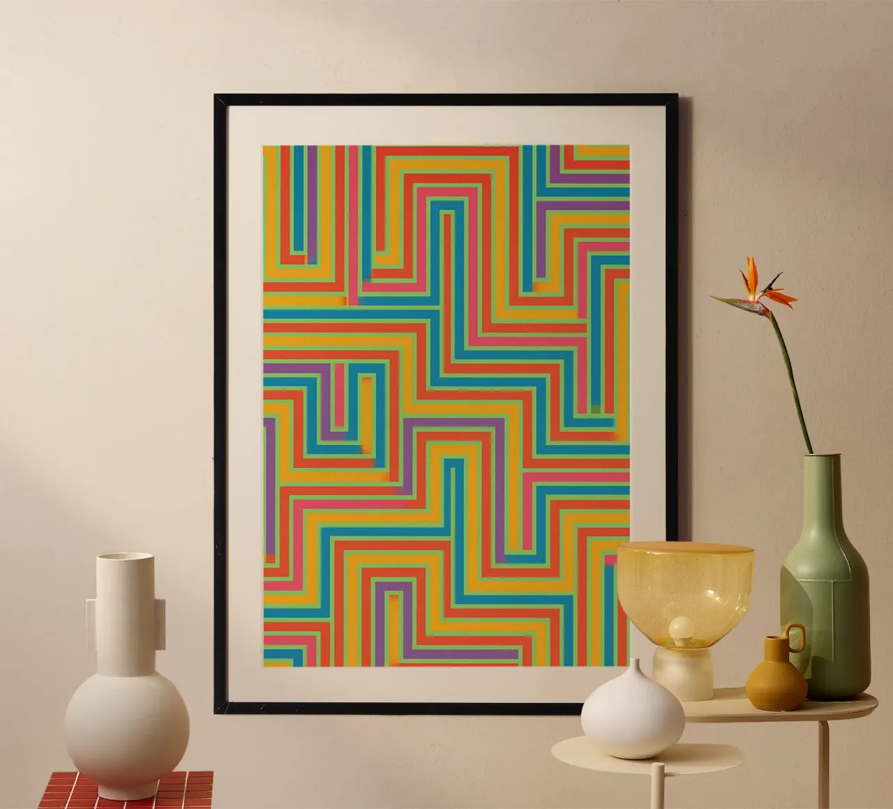 abstract lines vector poster by oneway