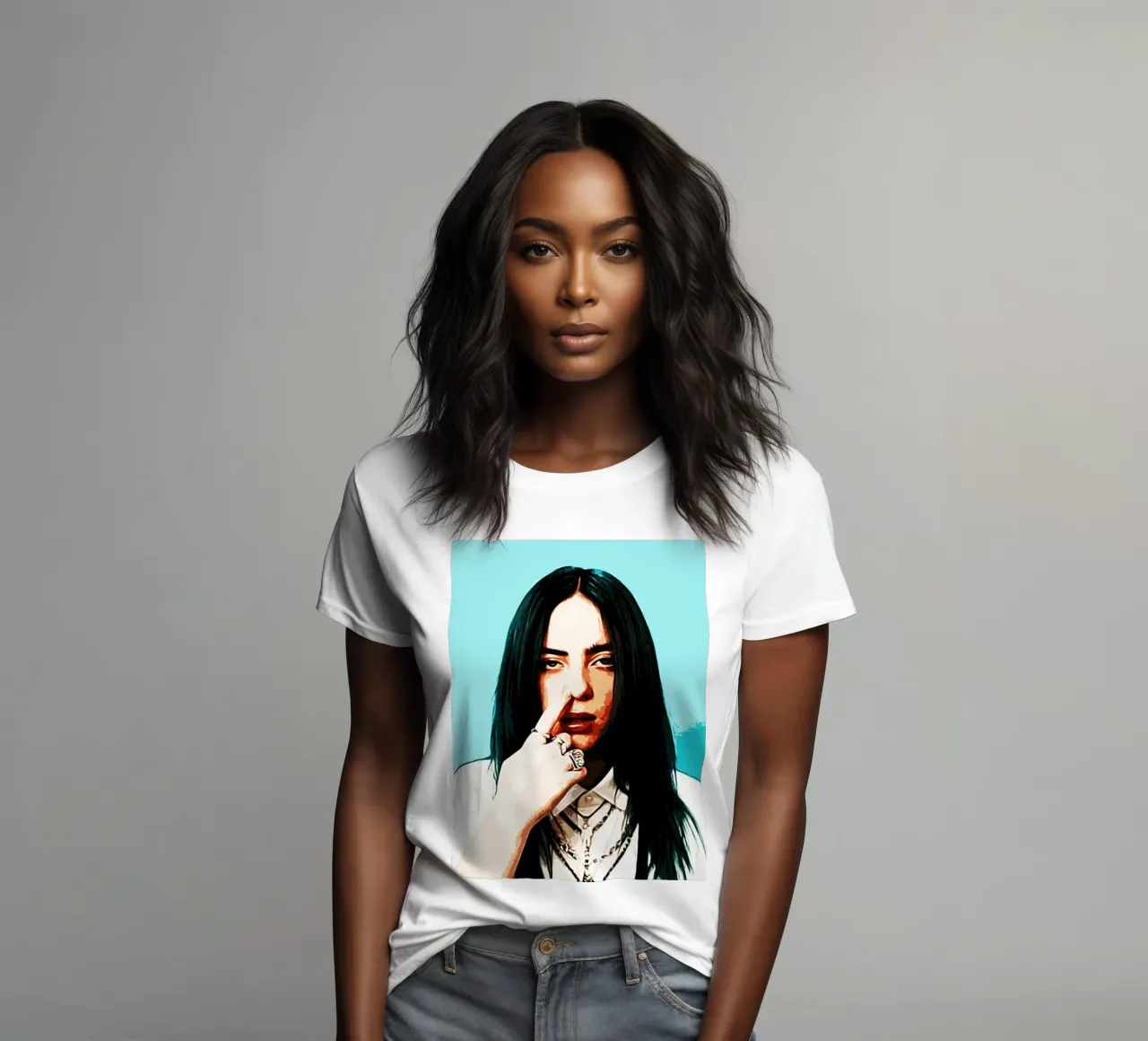Billie Elish 4 Art women's fitted t-shirt by music soul
