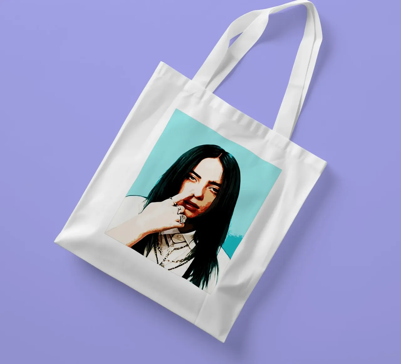 Billie Elish 4 Art borsa in juta da music soul