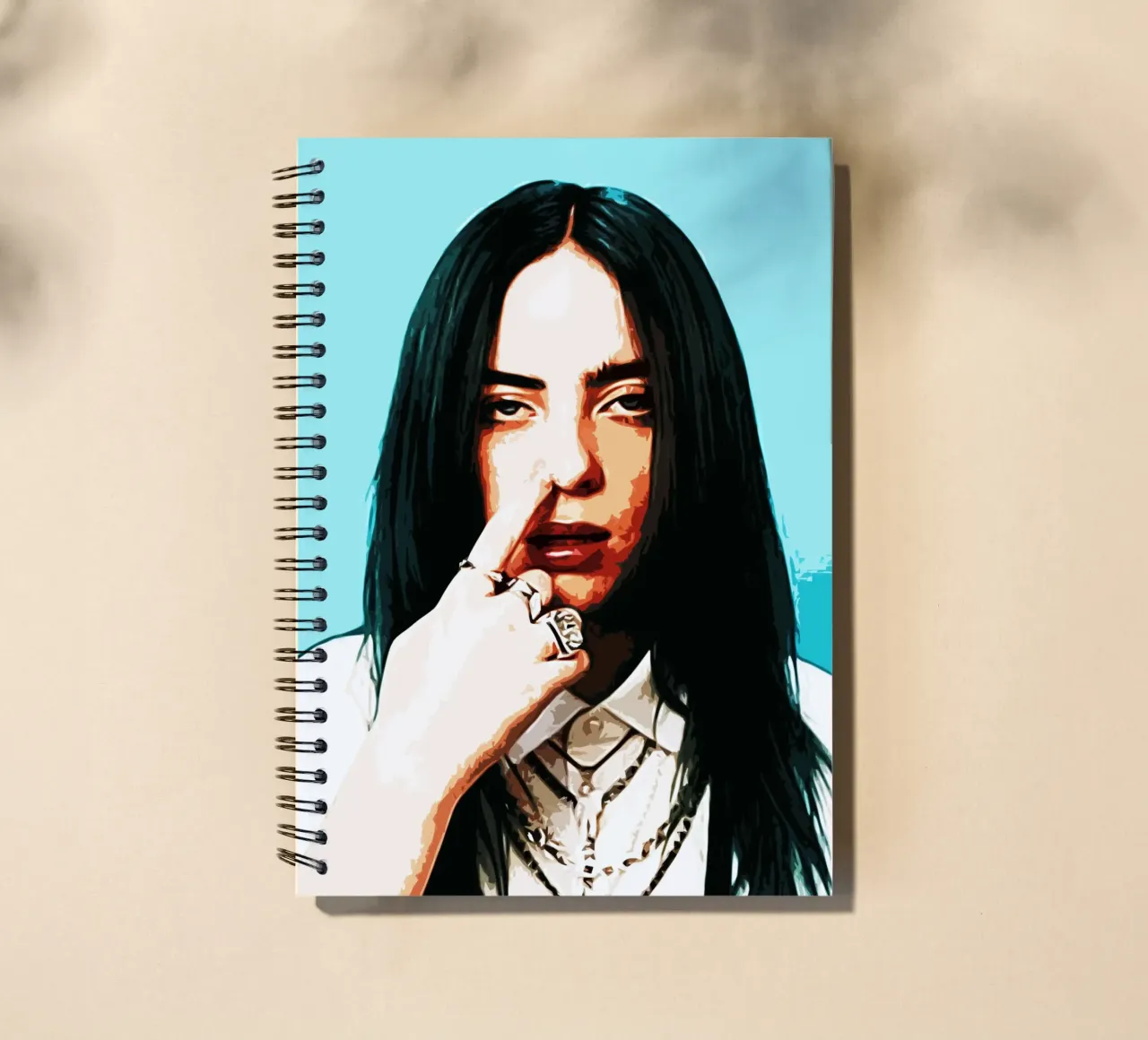 Billie Elish 4 Art spiral notebook by music soul