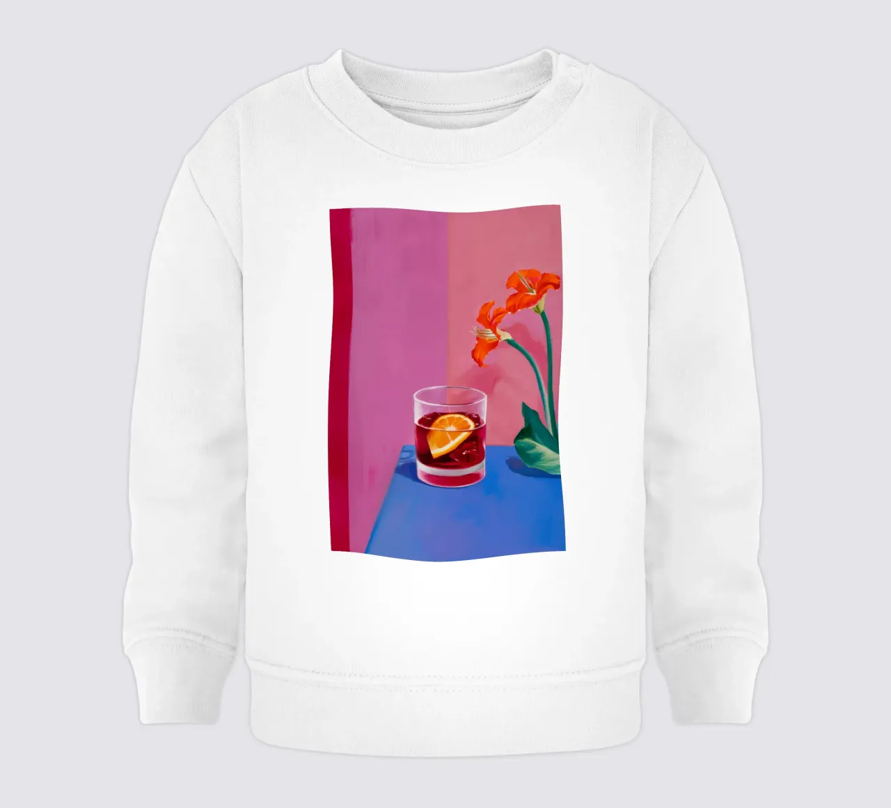 Sunset Negroni Bloom felpa neonato da Mossy Pigment