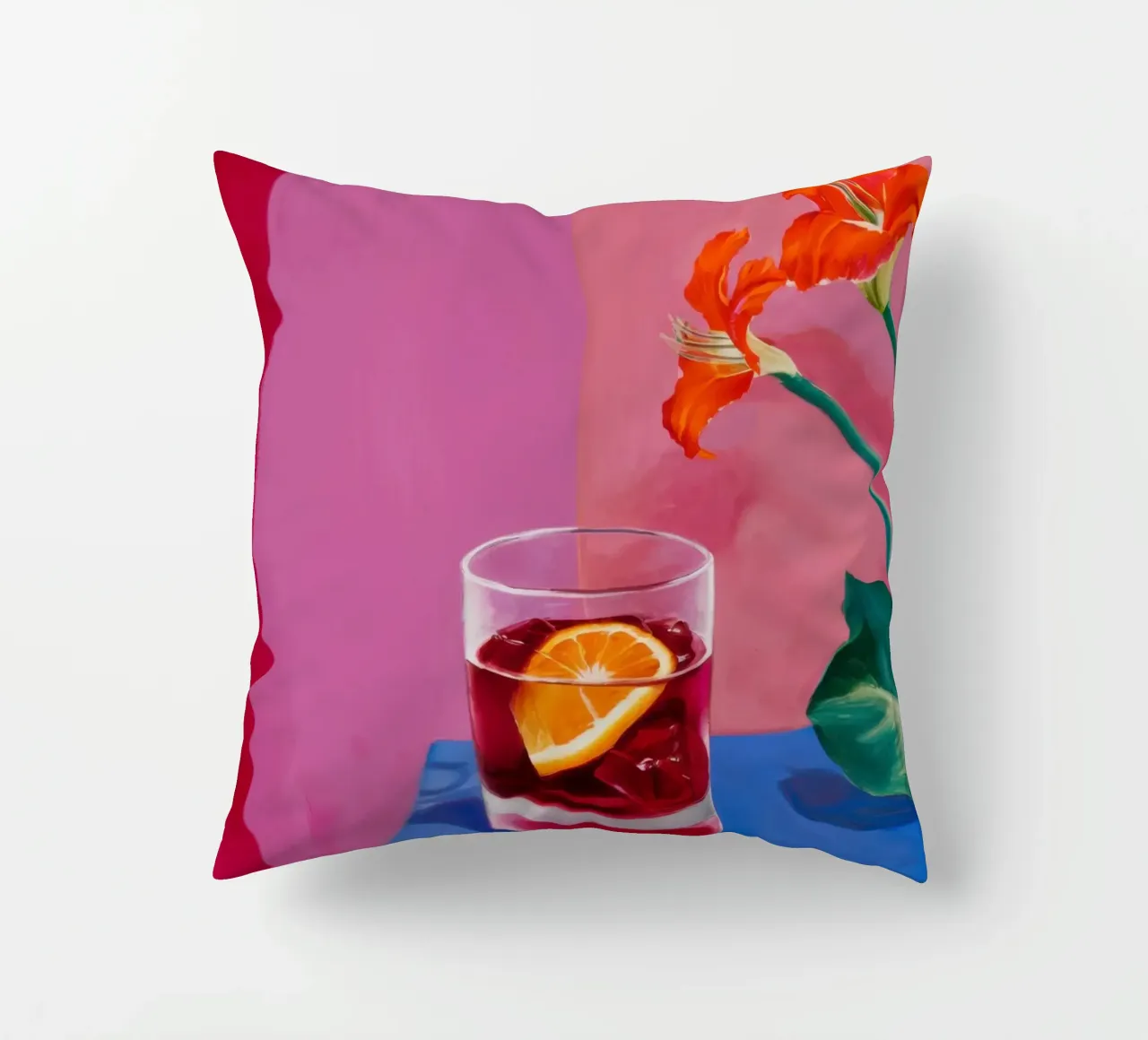 Sunset Negroni Bloom cuscino da Mossy Pigment