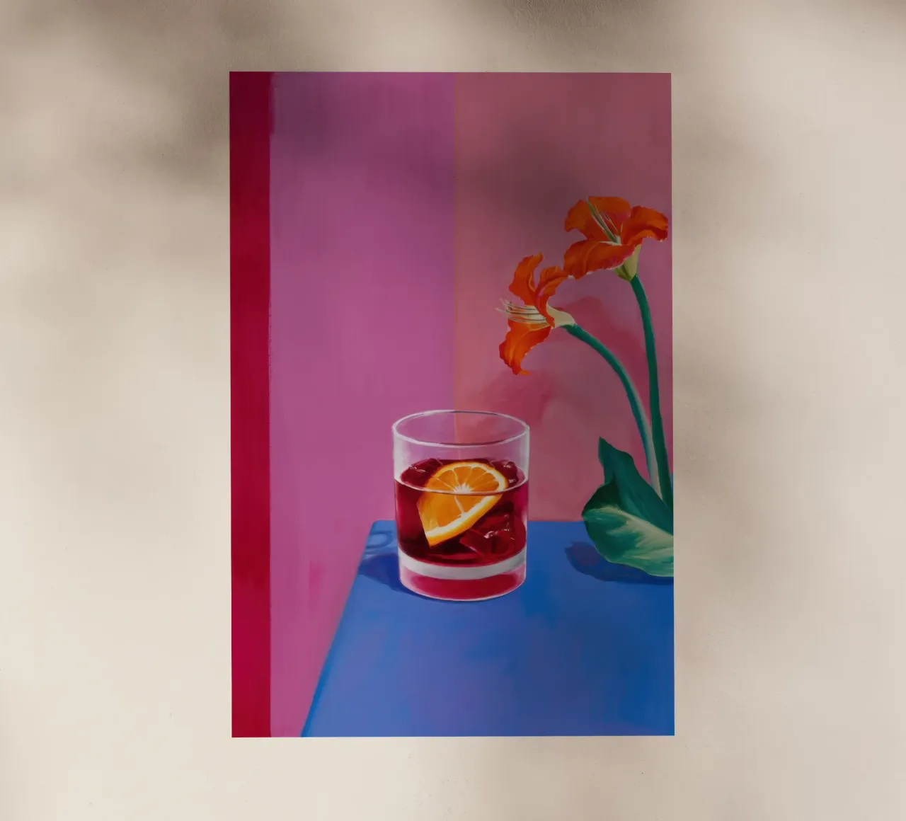 Sunset Negroni Bloom pellicola backlit da Mossy Pigment