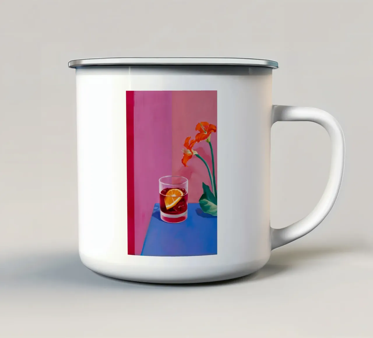 Sunset Negroni Bloom tazza in smalto da Mossy Pigment