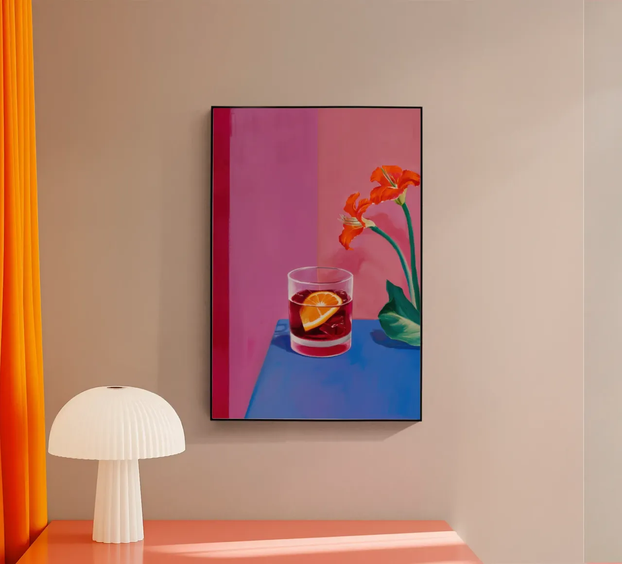 Sunset Negroni Bloom plexiglass da Mossy Pigment
