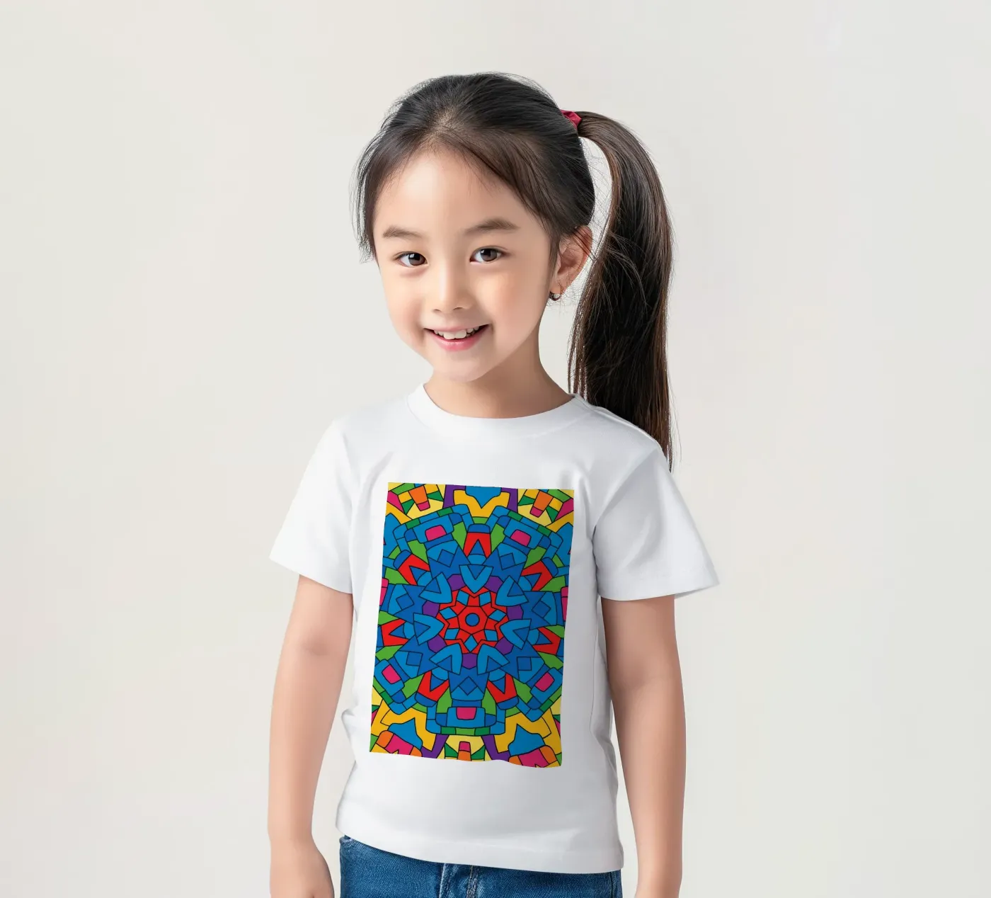 abstracte machine lijnvector kinder t-shirt van oneway