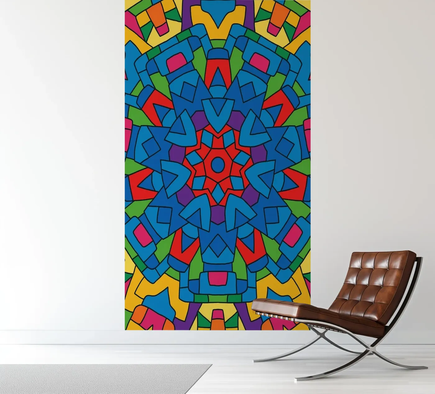 abstract machine line vector fotobehang van oneway