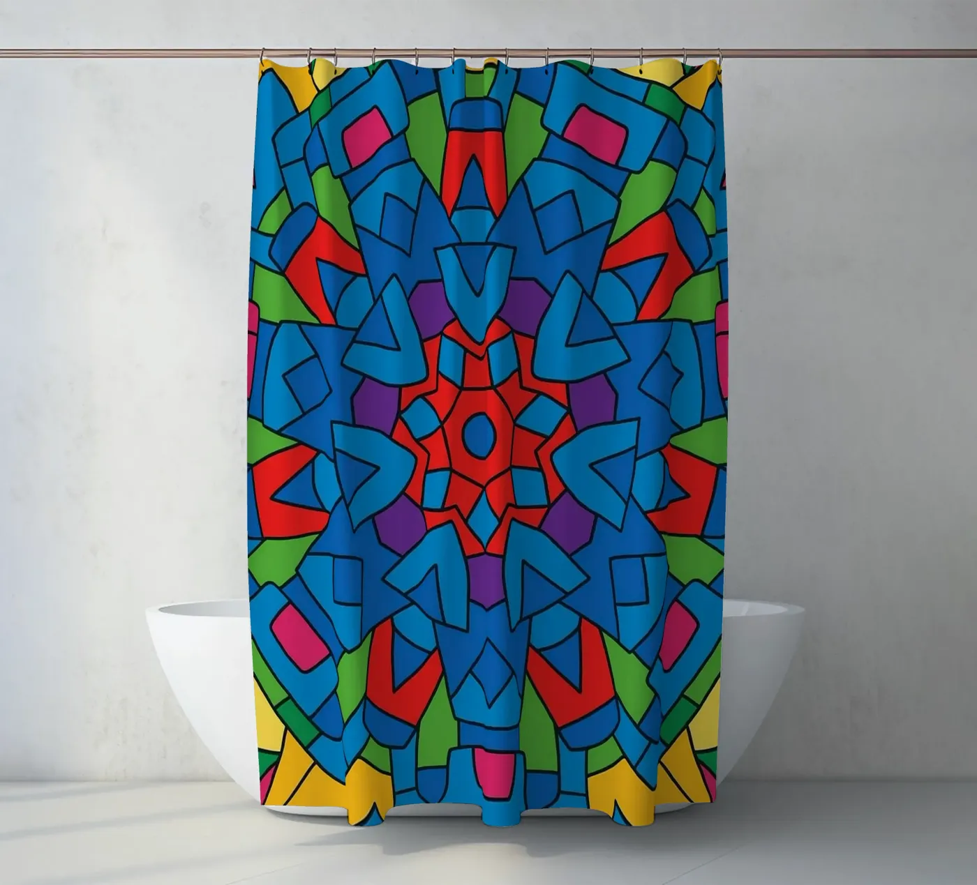 abstracte machine lijnvector douchegordijn van oneway