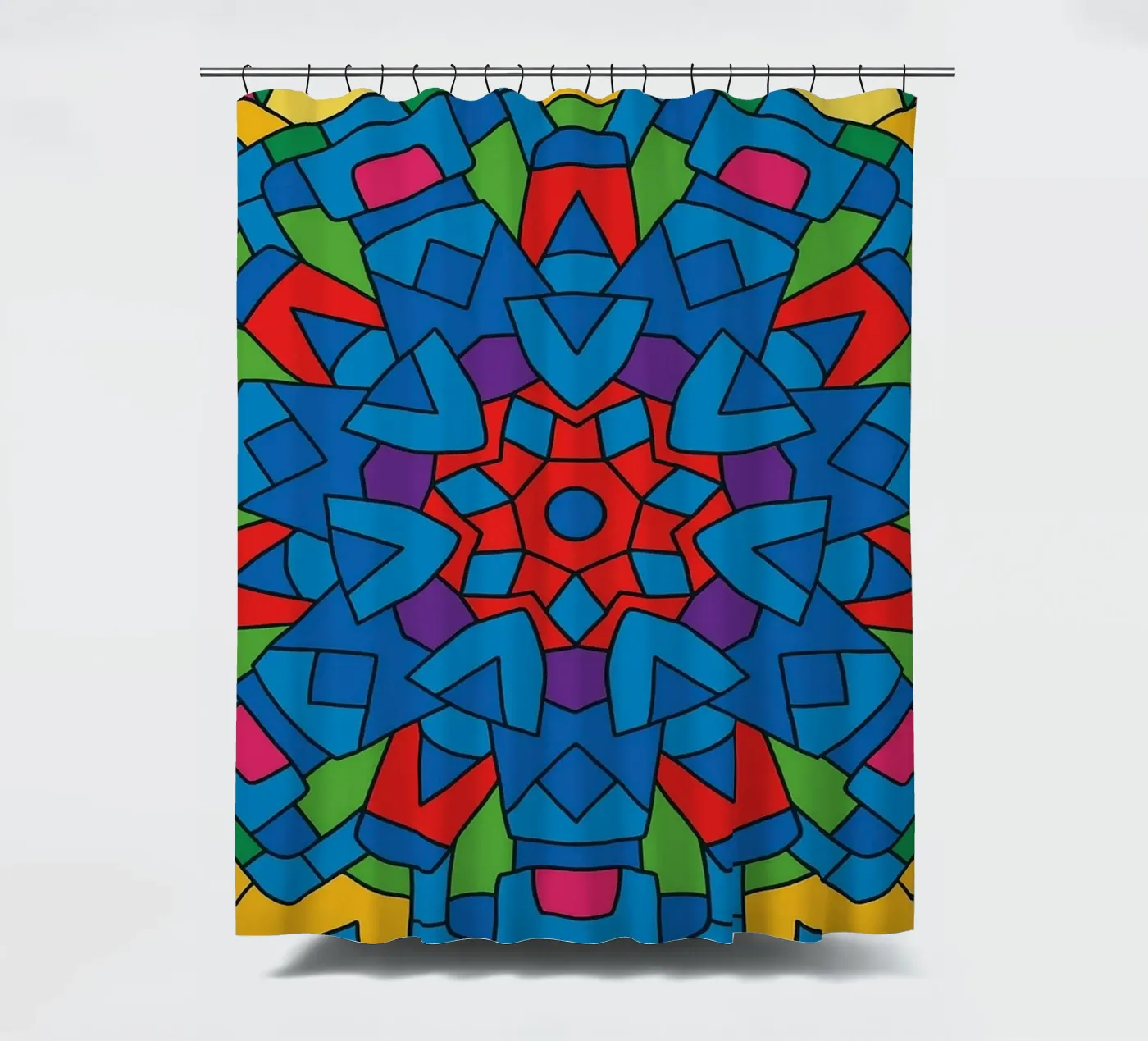 abstracte machine lijnvector douchegordijn van oneway