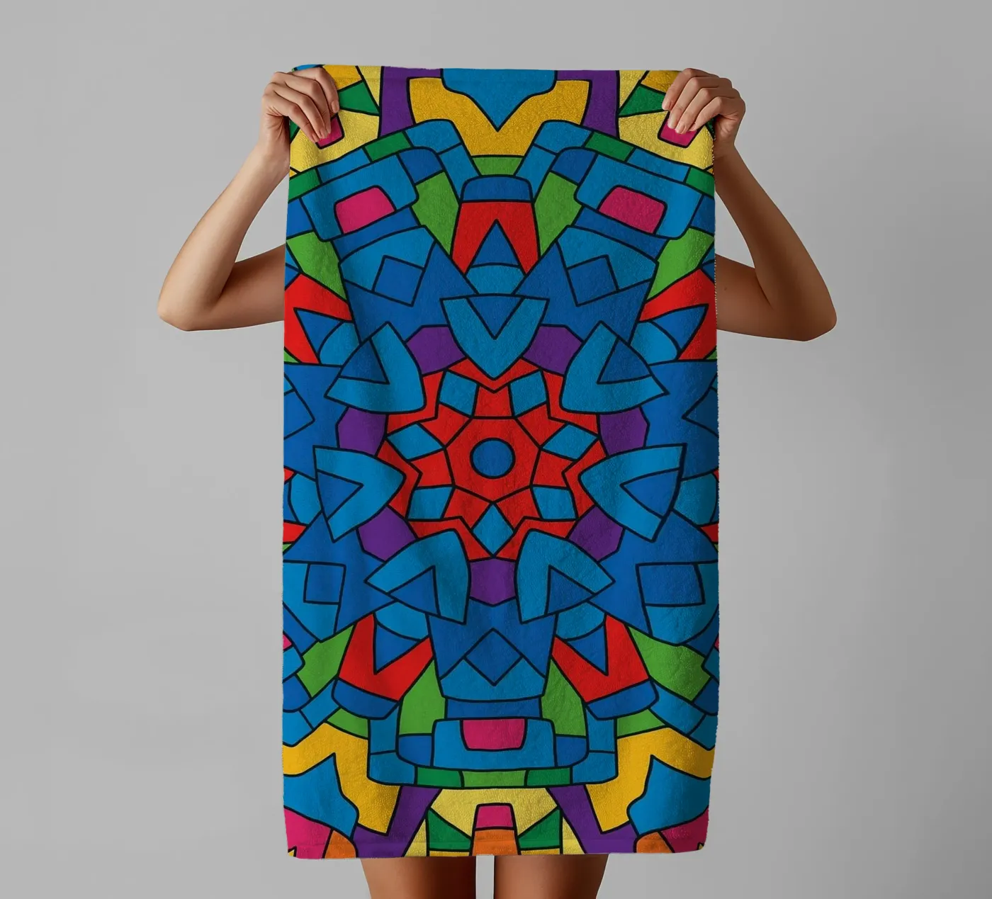 abstracte machine lijnvector badhanddoek van oneway