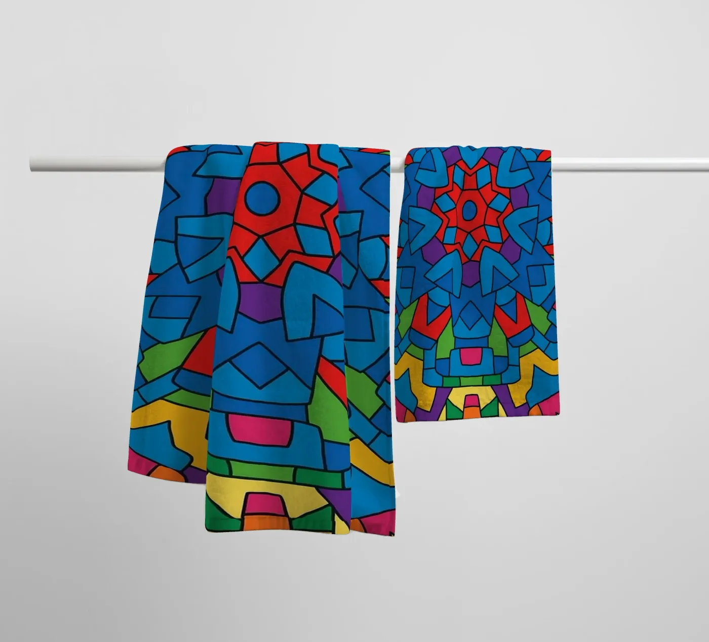 abstracte machine lijnvector badhanddoek van oneway
