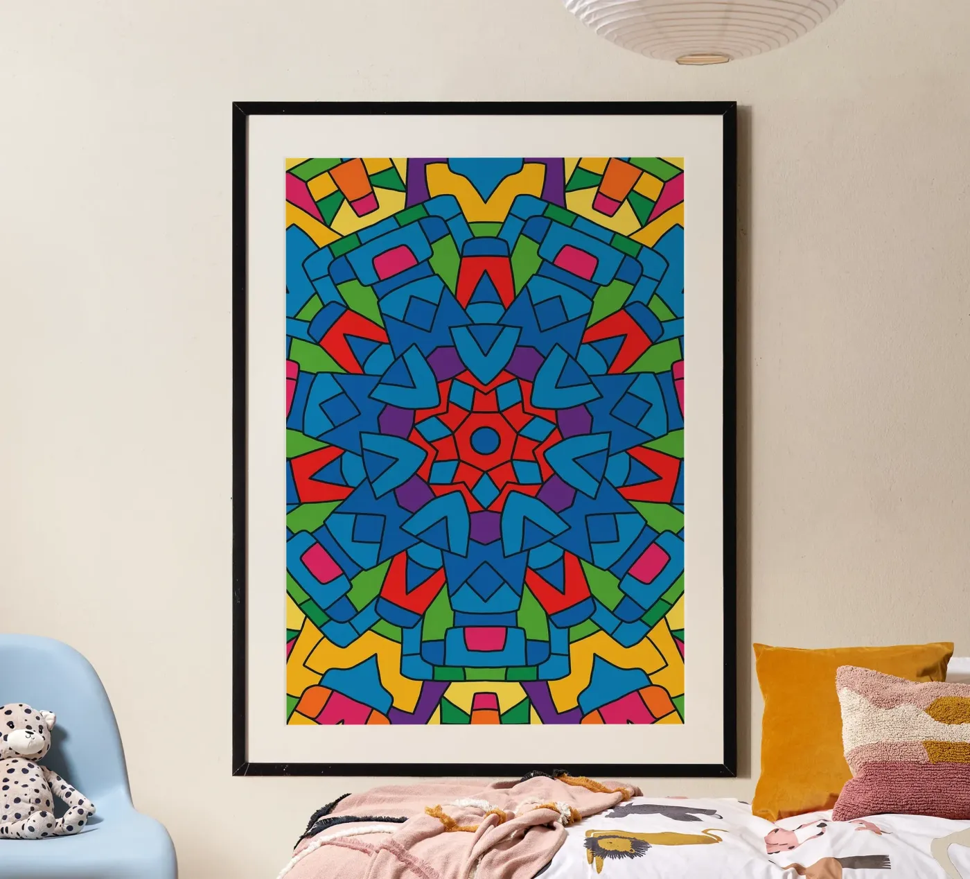 abstracte machine lijnvector poster van oneway