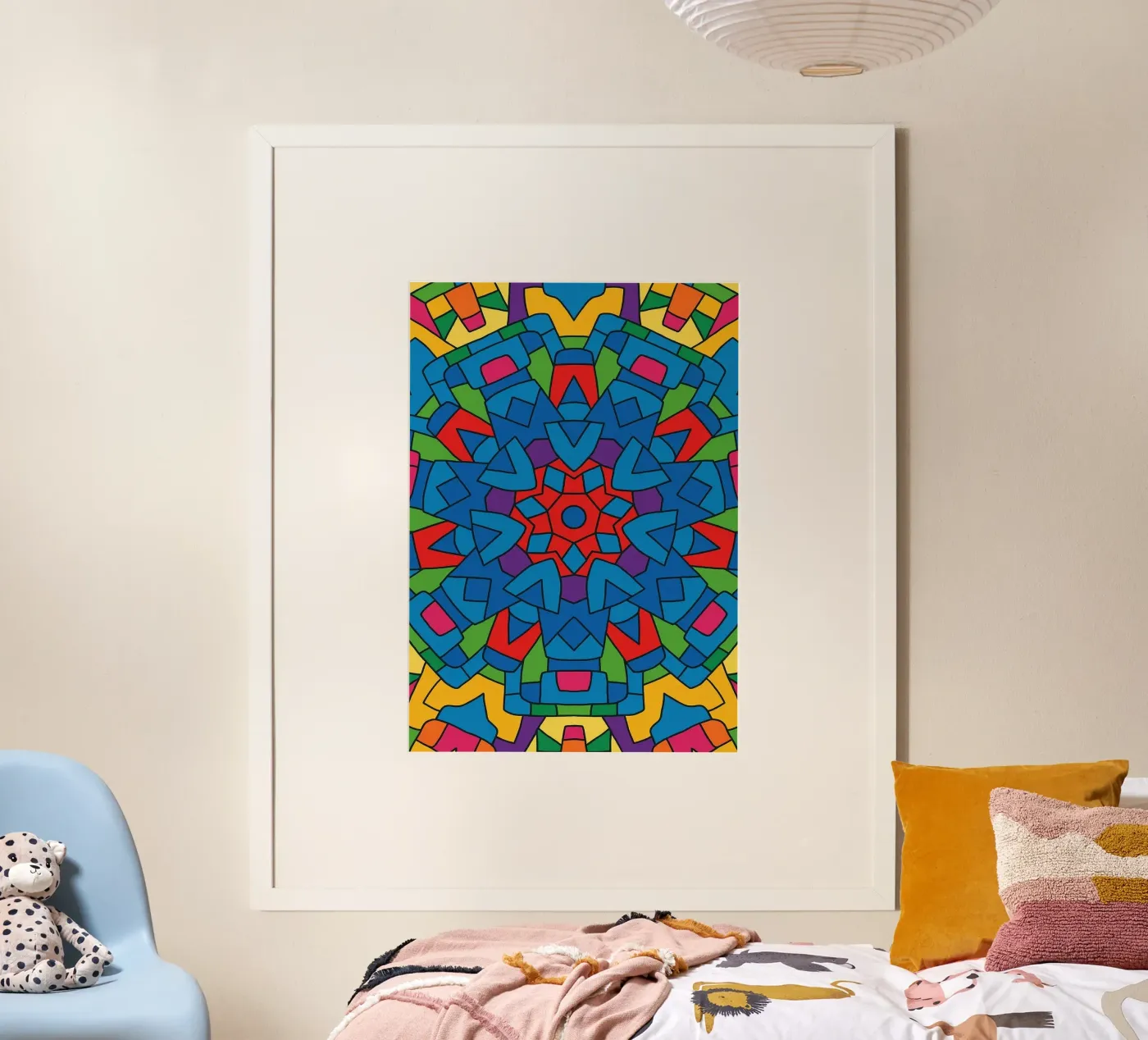 abstracte machine lijnvector poster van oneway