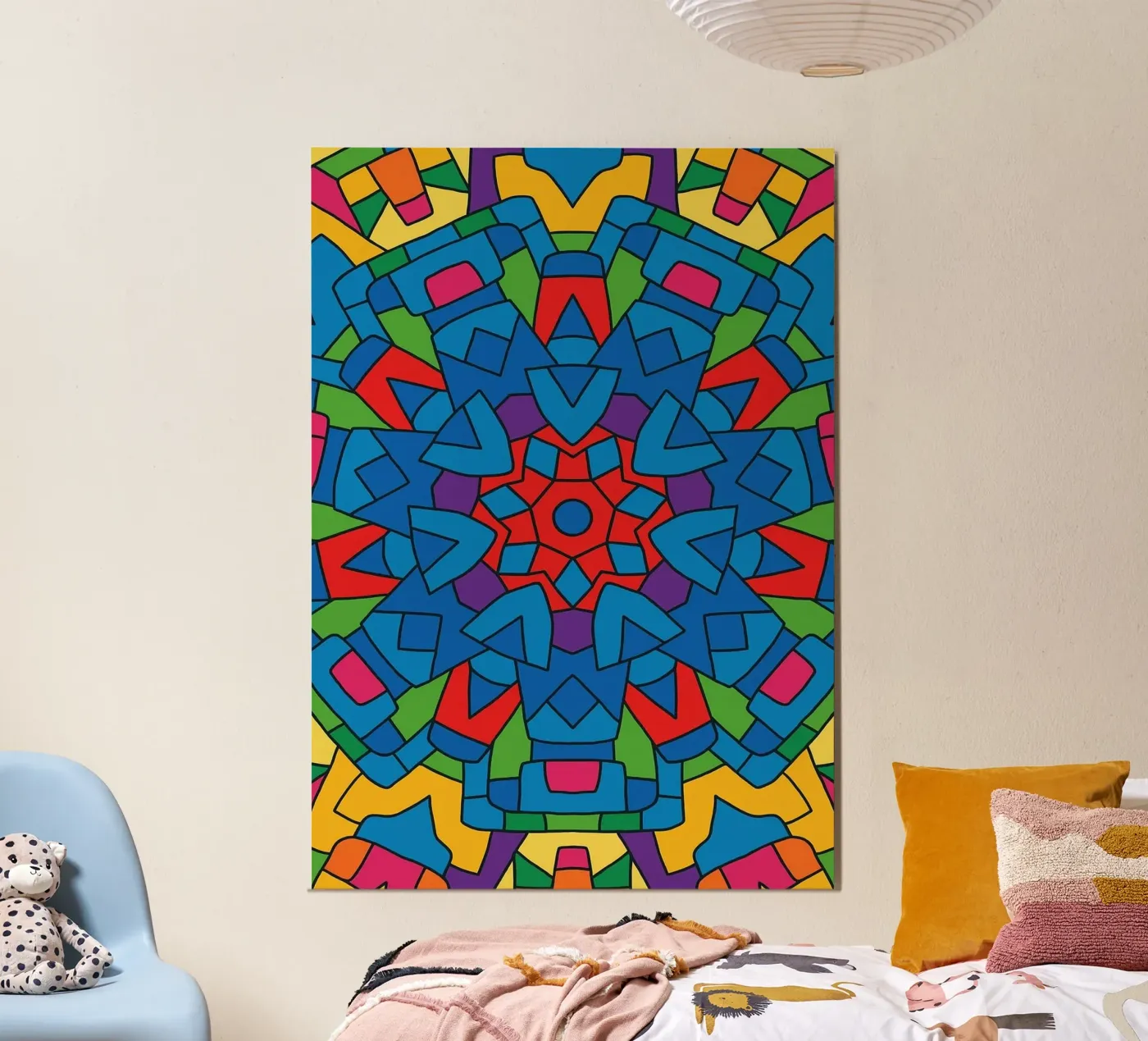 abstracte machine lijnvector poster van oneway