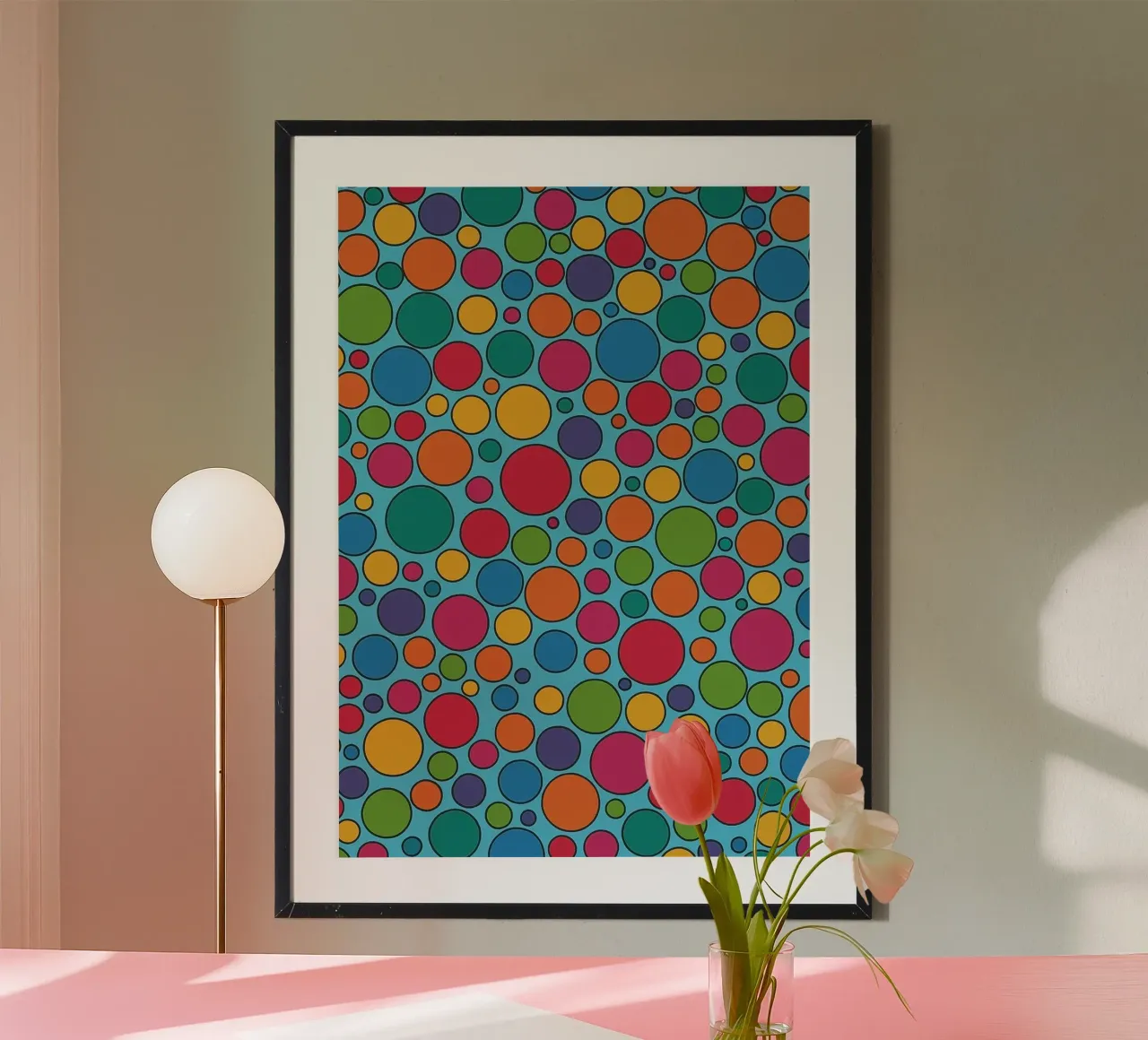 vecteur abstrait polcadot poster de oneway