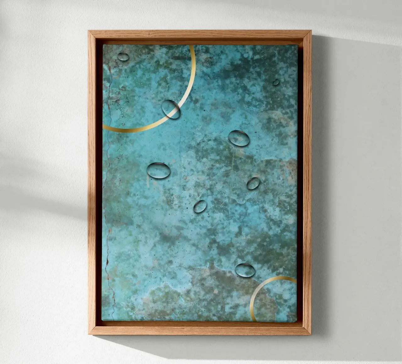 Abstract Turquoise tela con Cornice a cassetta da DesignDoula Grafik