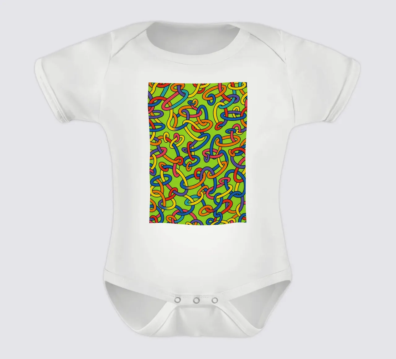 abstrakte ringlinie vektor Kurzarm Babybody von oneway