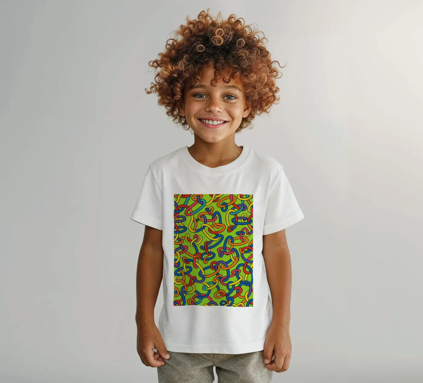 abstract ring line vector t-shirt bambini da oneway