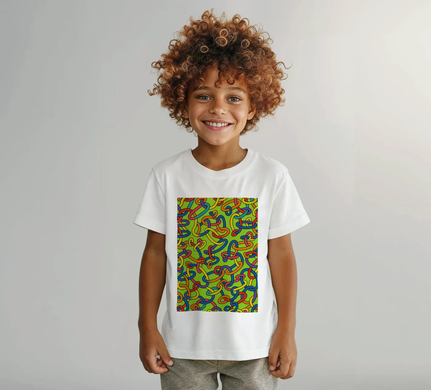 abstract ring line vector t-shirt bambini da oneway