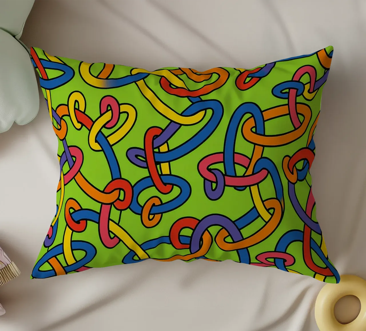 abstract ring line vector decorative cushion by oneway