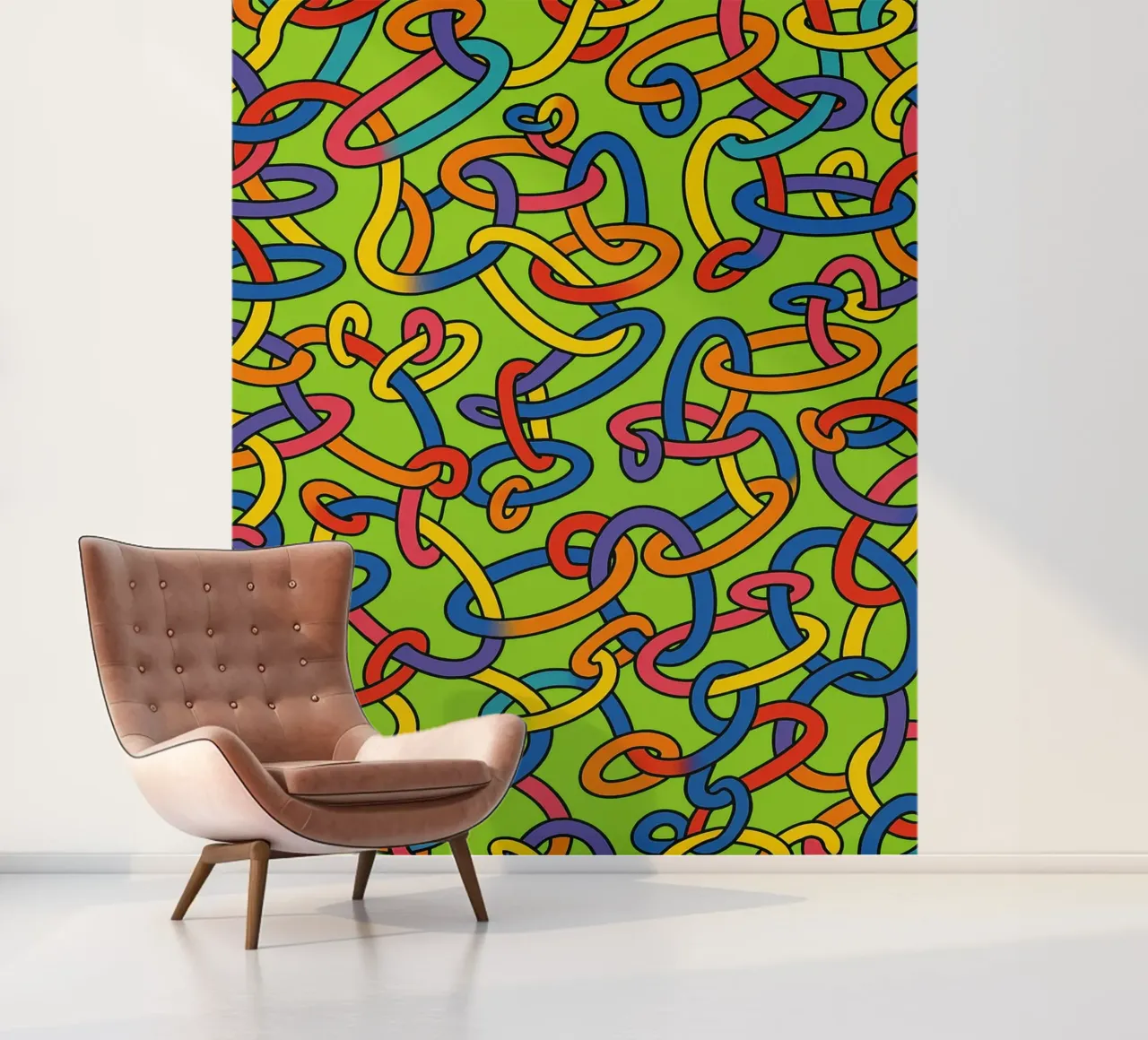 abstracte ring lijn vector fotobehang van oneway