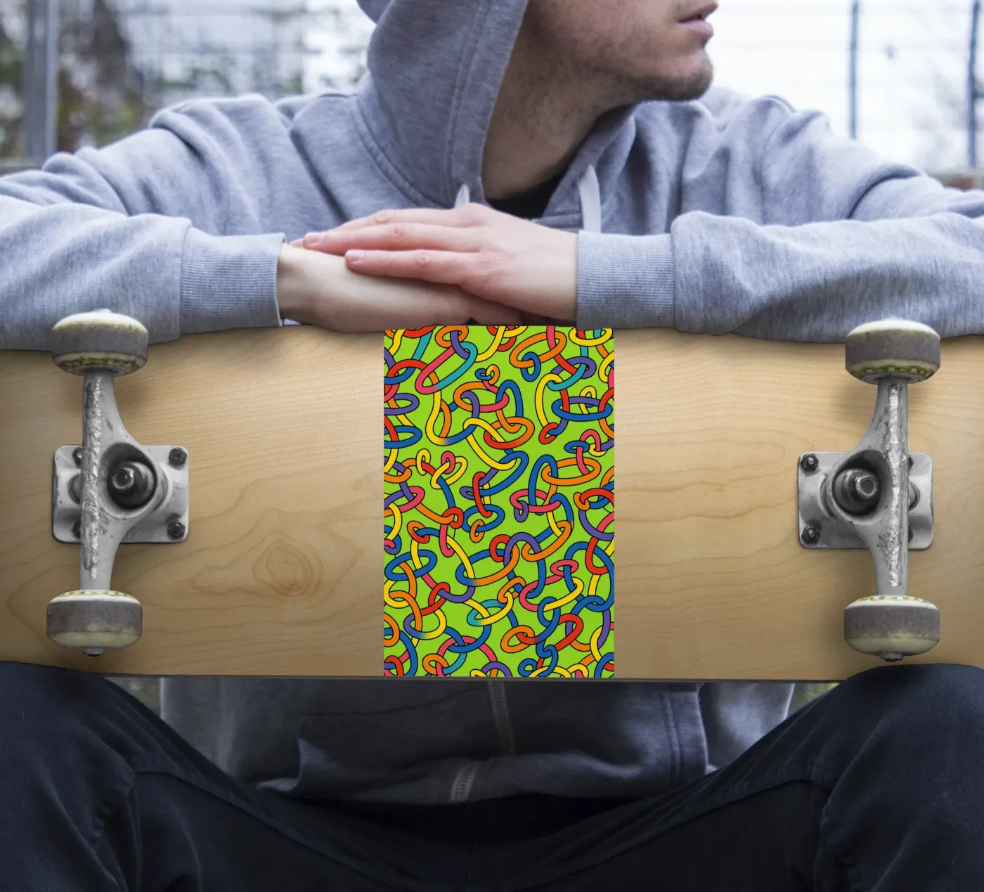 linea di anelli astratta vettoriale adesivo da oneway