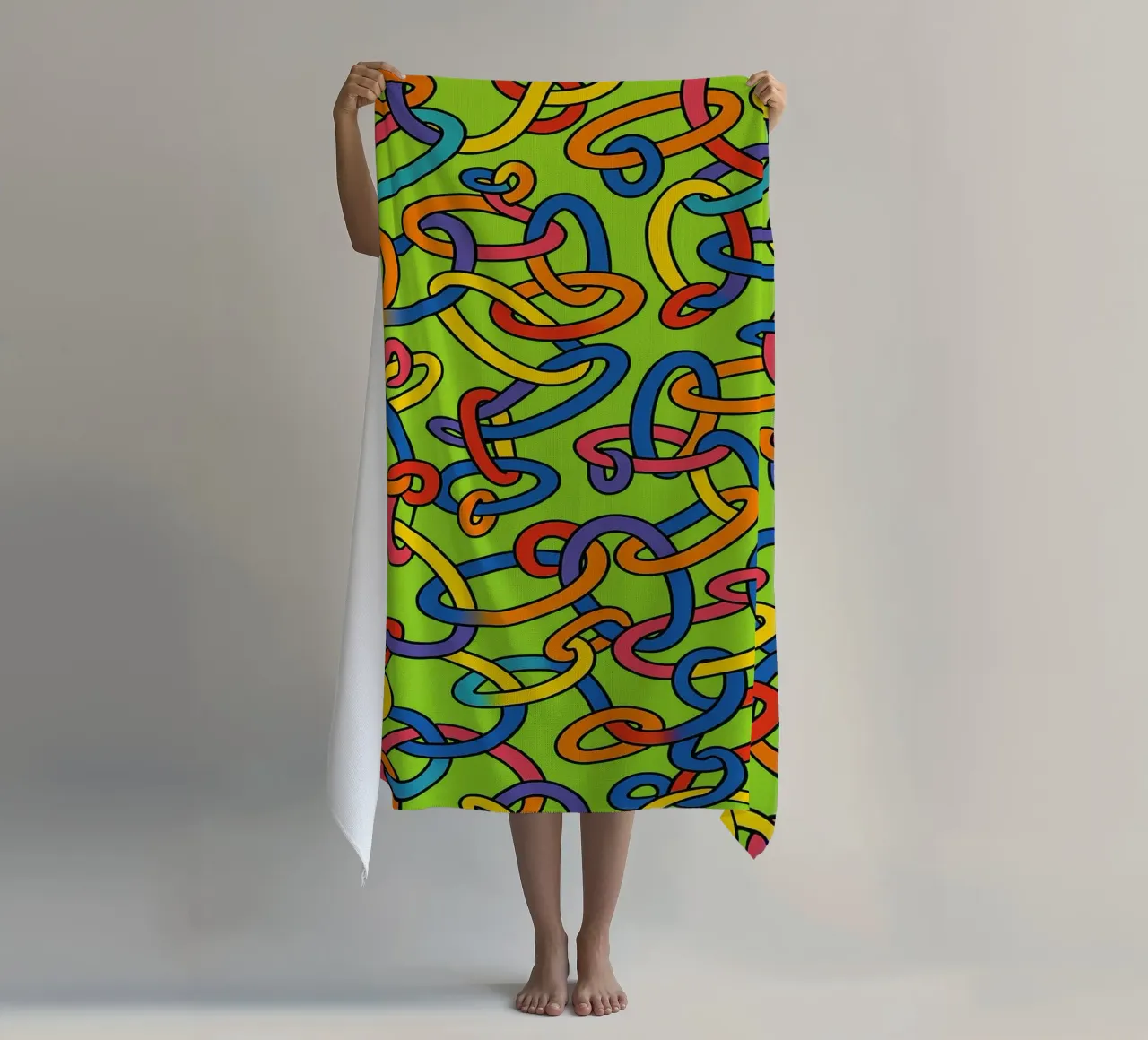 linea di anelli astratta vettoriale telo mare da oneway