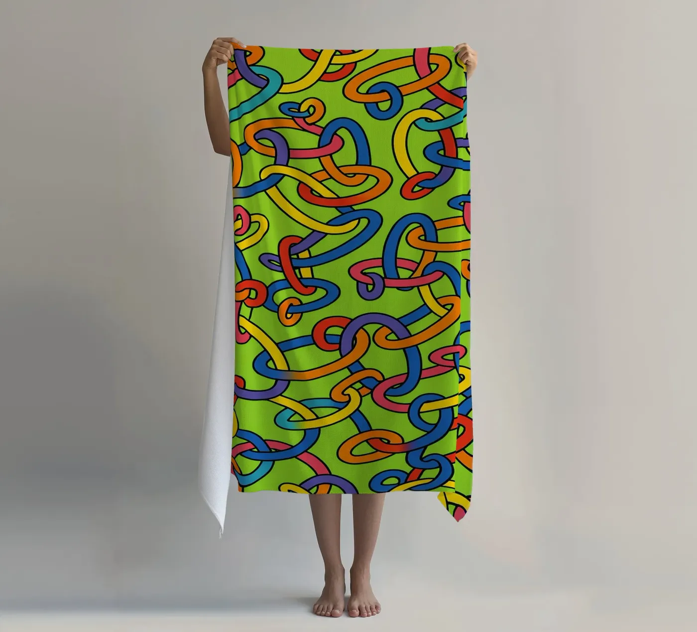 abstract ring line vector beach towel by oneway