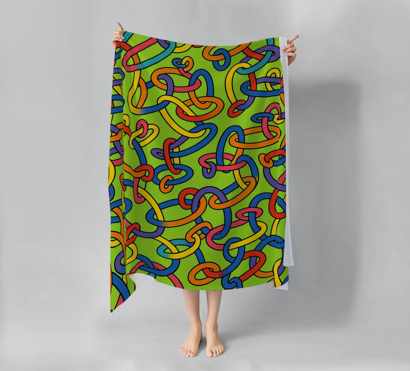 abstract ring line vector beach towel by oneway