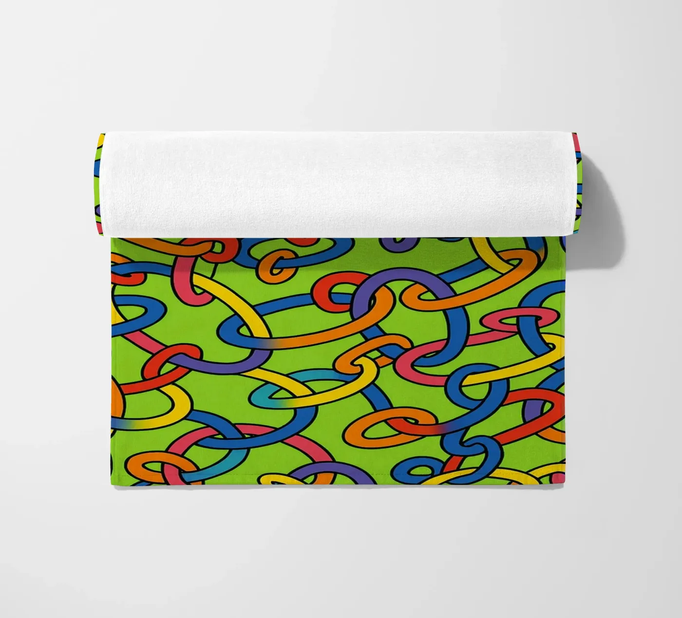 abstract ring line vector beach towel by oneway