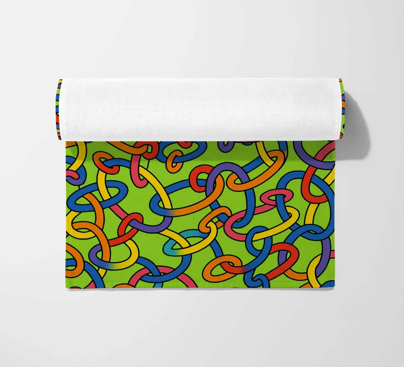 abstract ring line vector beach towel by oneway