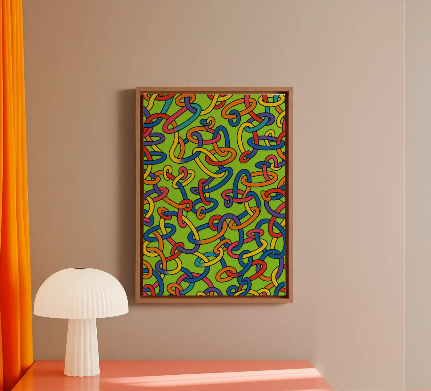 linea di anelli astratta vettoriale tela da oneway