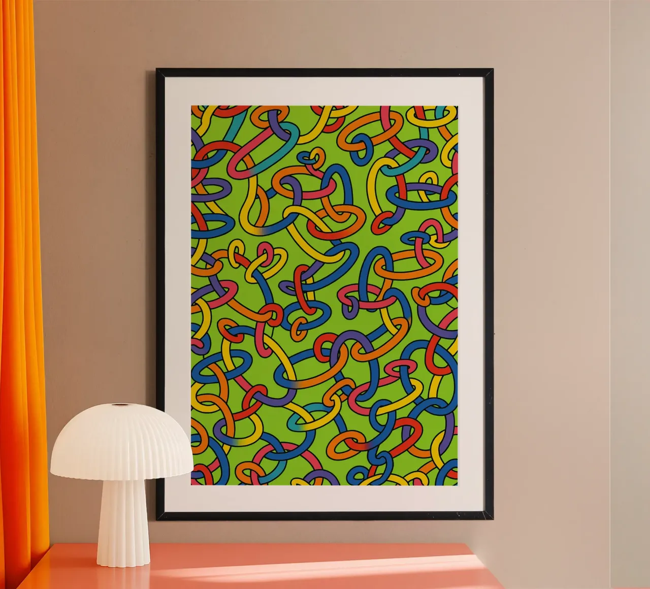 abstracte ring lijn vector poster van oneway