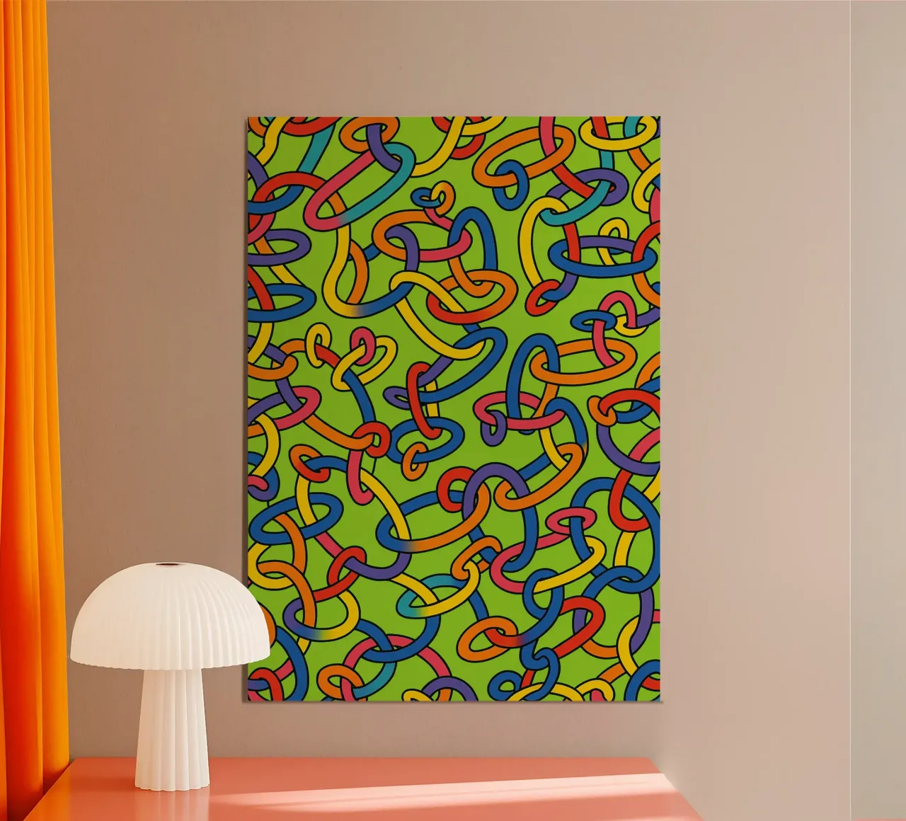 abstracte ring lijn vector poster van oneway