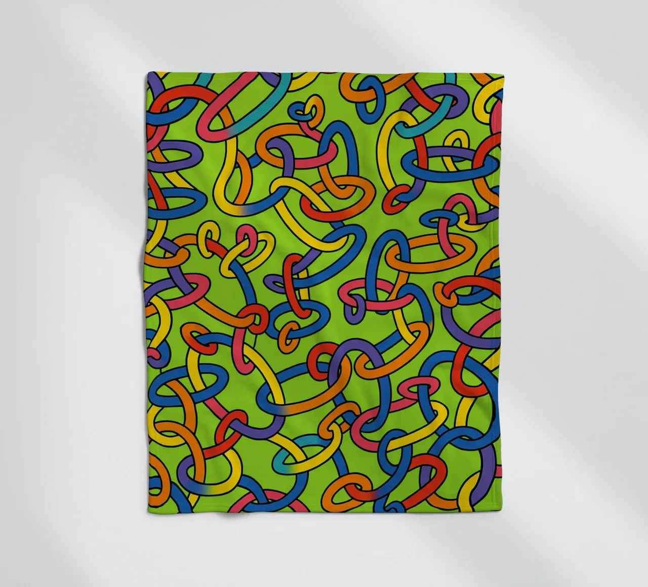 abstracte ring lijn vector fleecedeken van oneway