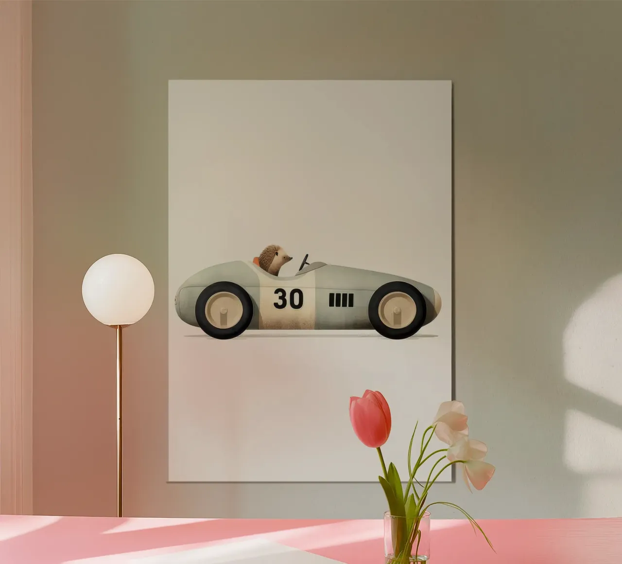 riccio in auto poster con telaio in plastica da muench benjamin