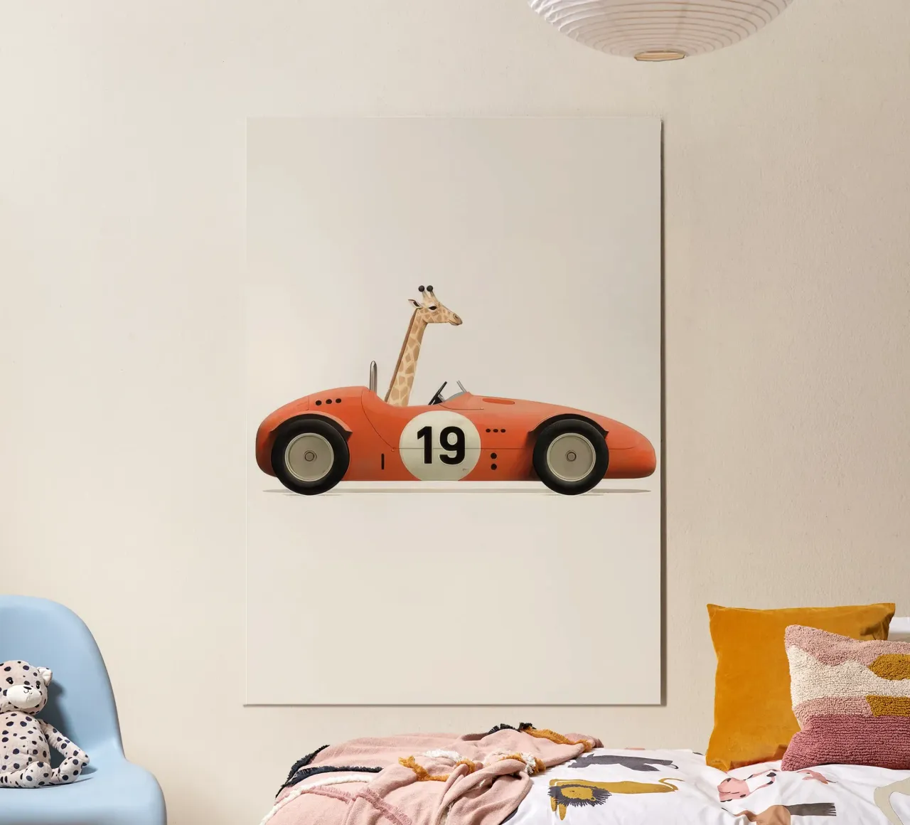 Girafe in car poster con telaio in legno da muench benjamin