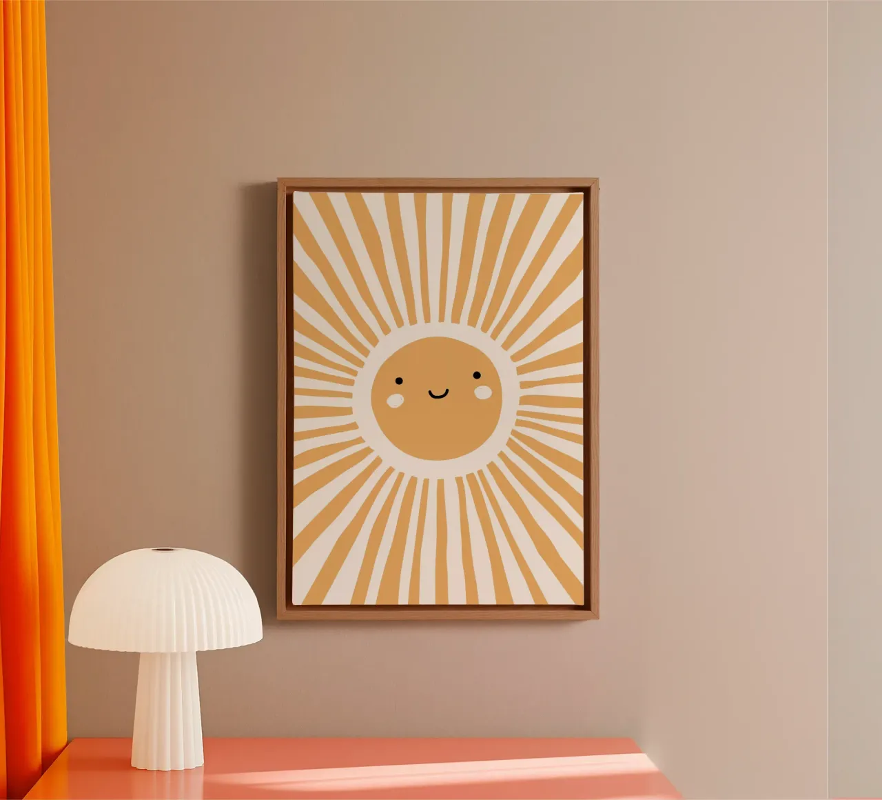 Sole sorridente tela con Cornice a cassetta da muench benjamin