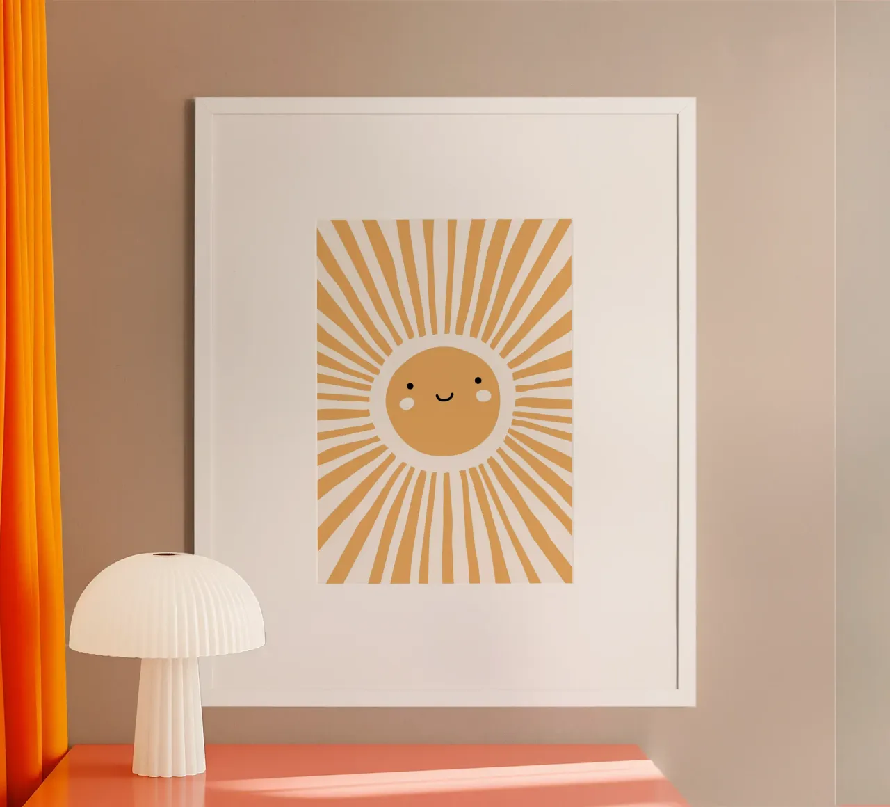 Sole sorridente poster con telaio in legno da muench benjamin