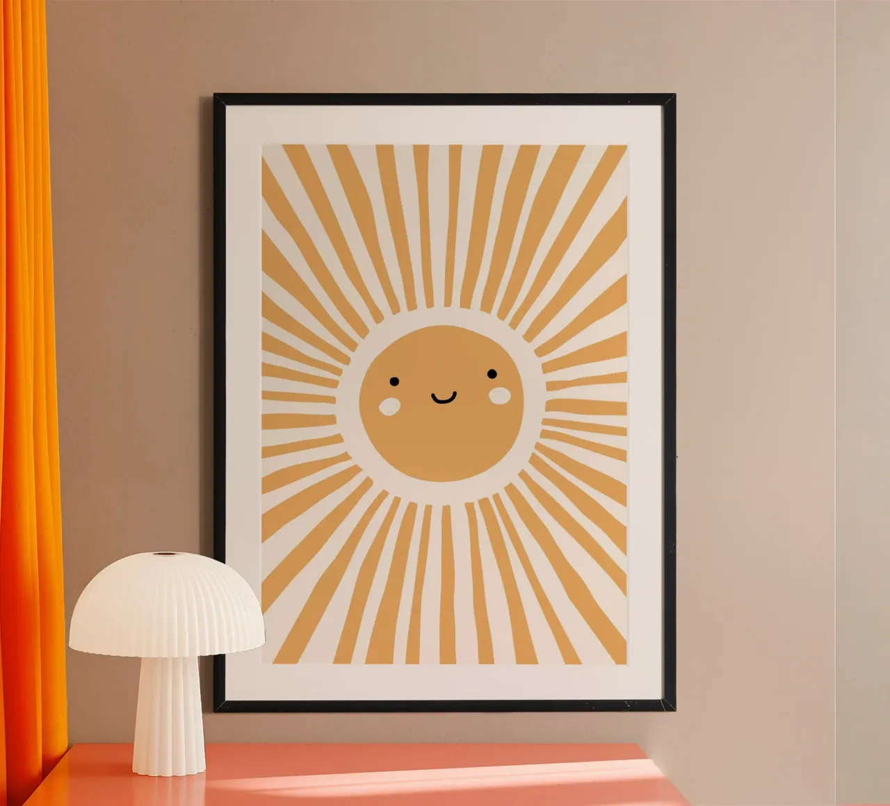 Sole sorridente poster con telaio in legno da muench benjamin